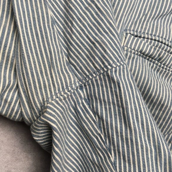 Hollister Mens Shorts sz 33 Blue White Striped Flat Front Pockets Stretch Fabric - Picture 10 of 10